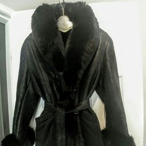 Black Shearling Toscana Lamb Fur Coat